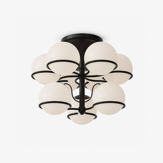 Opal Glass Globe Semiflush Chandelier-Neutral Decor