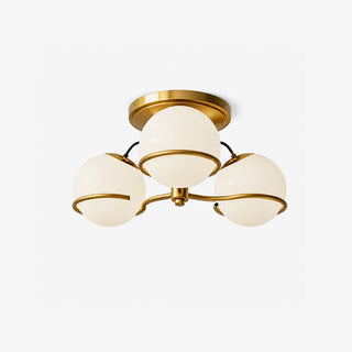 Opal Glass Globe Semiflush Chandelier-Neutral Decor