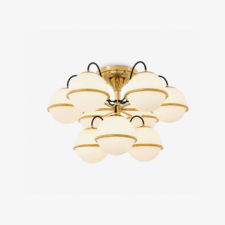 Opal Glass Globe Semiflush Chandelier-Neutral Decor