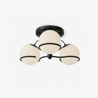 Opal Glass Globe Semiflush Chandelier-Neutral Decor