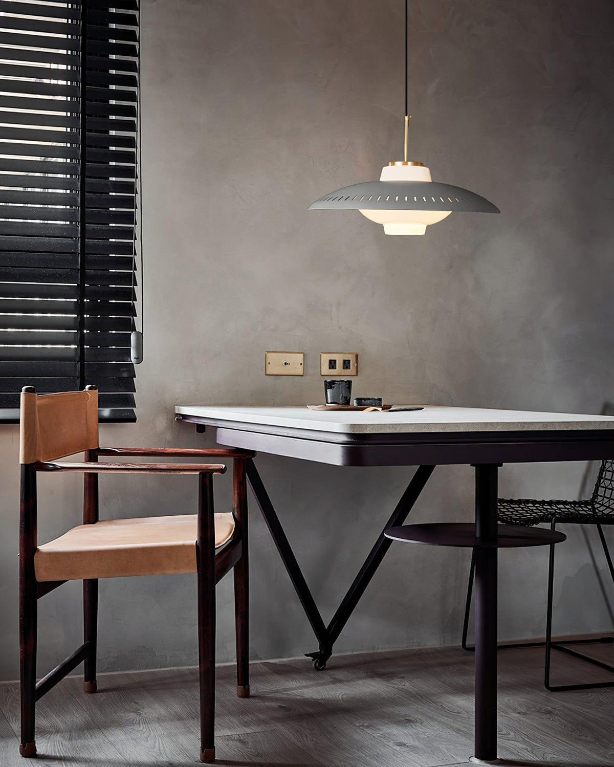 Vira Suspension en Verre Opale Abat-jour Large