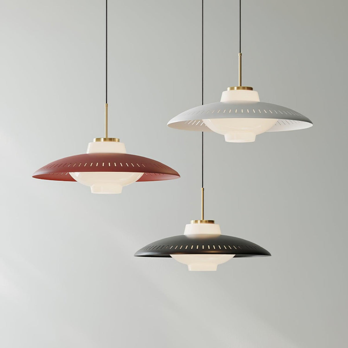 Vira Suspension en Verre Opale Abat-jour Large