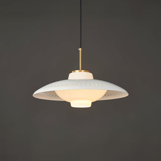 Solara Suspension en Verre Opale Abat-jour Large