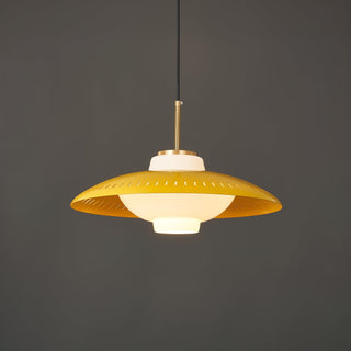 Solara Suspension en Verre Opale Abat-jour Large