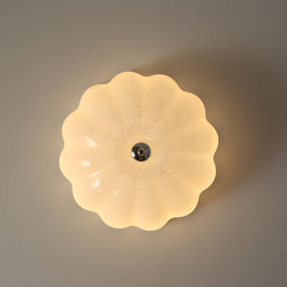 Uphaara Plafonnier en Verre Opale Coquillage Moderne