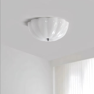 Uphaara Plafonnier en Verre Opale Coquillage Moderne