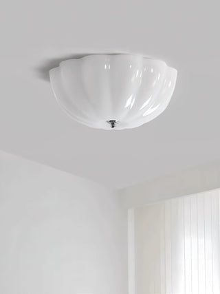 Uphaara Plafonnier en Verre Opale Coquillage Moderne