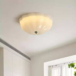 Uphaara Plafonnier en Verre Opale Coquillage Moderne