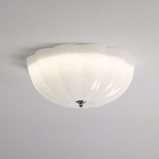 Uphaara Plafonnier en Verre Opale Coquillage Moderne