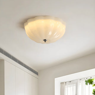Uphaara Plafonnier en Verre Opale Coquillage Moderne