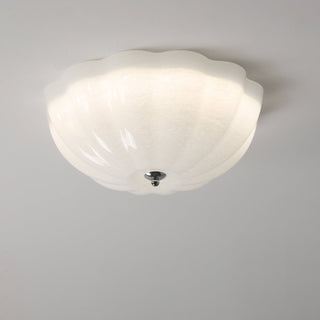 Uphaara Plafonnier en Verre Opale Coquillage Moderne
