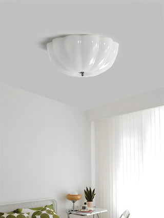Uphaara Plafonnier en Verre Opale Coquillage Moderne