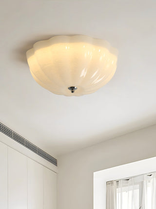 Uphaara Plafonnier en Verre Opale Coquillage Moderne
