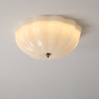 Uphaara Plafonnier en Verre Opale Coquillage Moderne
