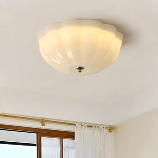 Uphaara Plafonnier en Verre Opale Coquillage Moderne