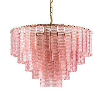 Aurora Lustre Rose Murano Verre Superposé Vintage Luxe