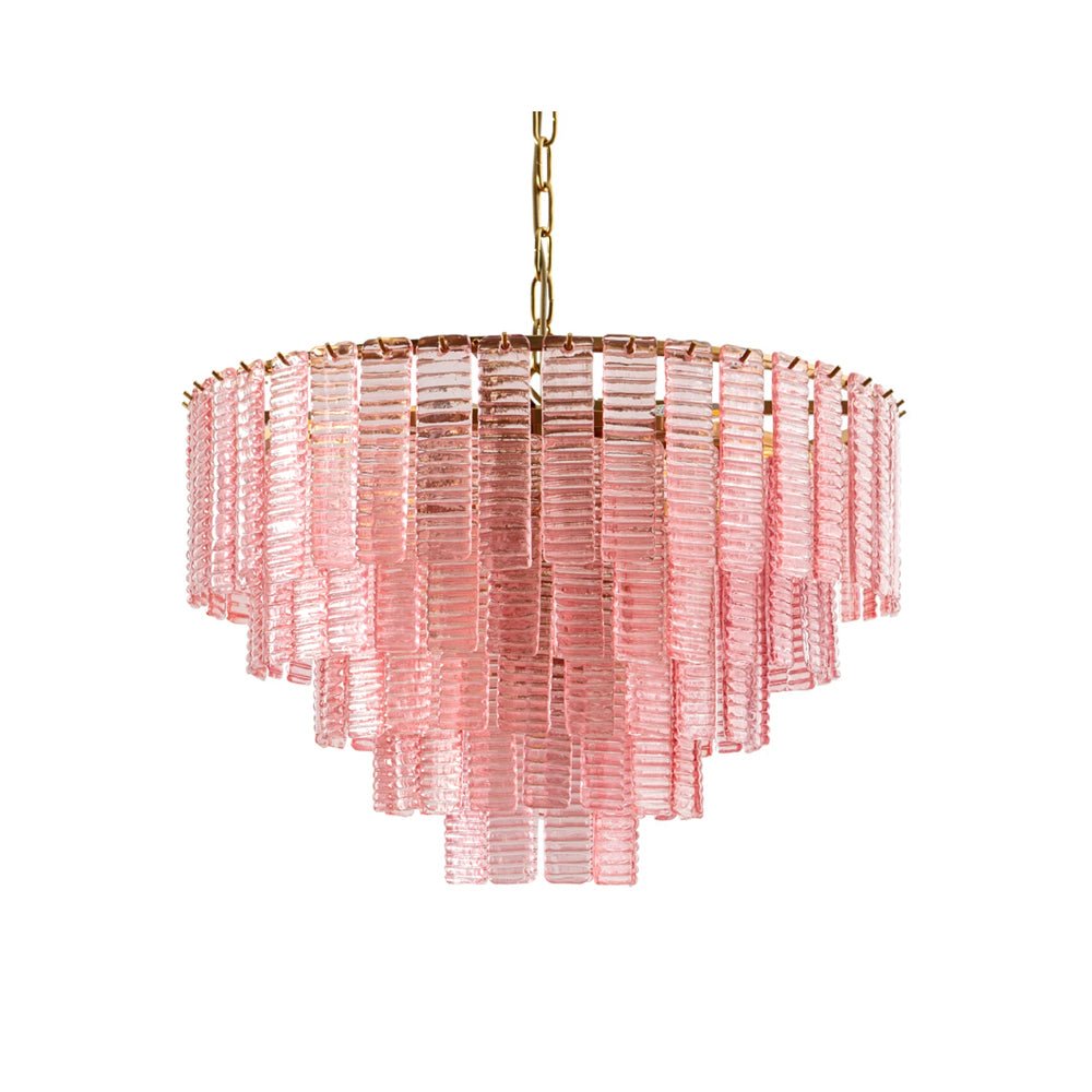 Nivoria Lustre Rose Murano Verre Superposé Vintage Luxe