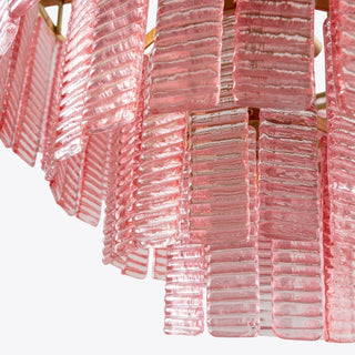 Aurora Lustre Rose Murano Verre Superposé Vintage Luxe