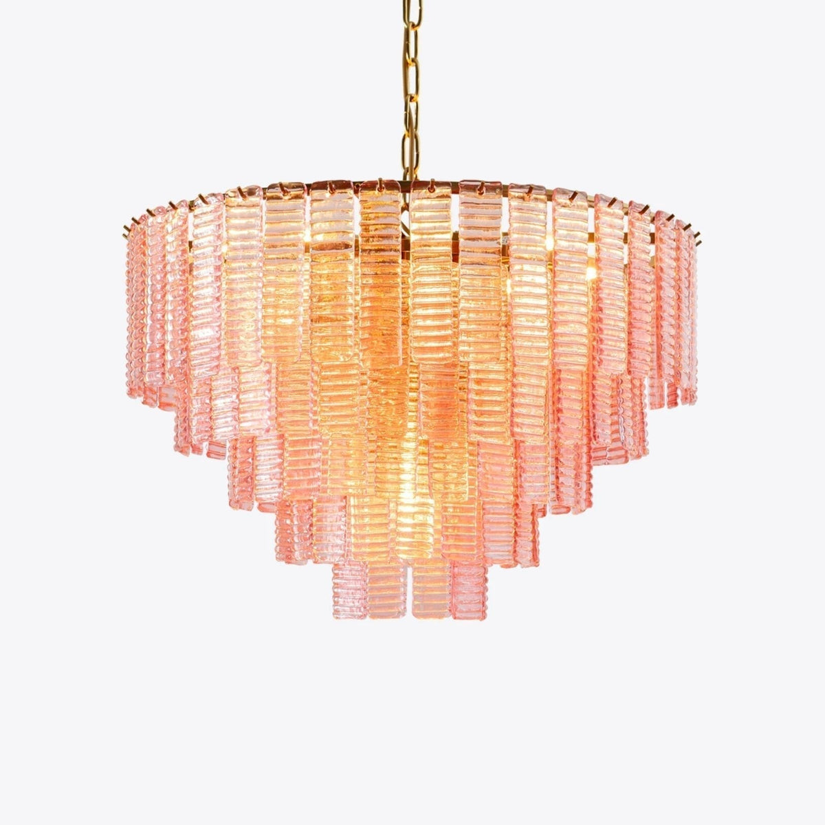 Nivoria Lustre Rose Murano Verre Superposé Vintage Luxe