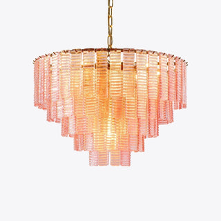 Aurora Lustre Rose Murano Verre Superposé Vintage Luxe