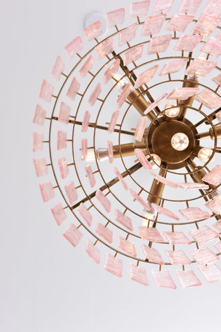 Aurora Lustre Rose Murano Verre Superposé Vintage Luxe