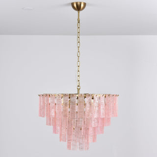 Aurora Lustre Rose Murano Verre Superposé Vintage Luxe