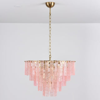 Aurora Lustre Rose Murano Verre Superposé Vintage Luxe