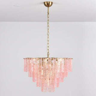 Aurora Lustre Rose Murano Verre Superposé Vintage Luxe