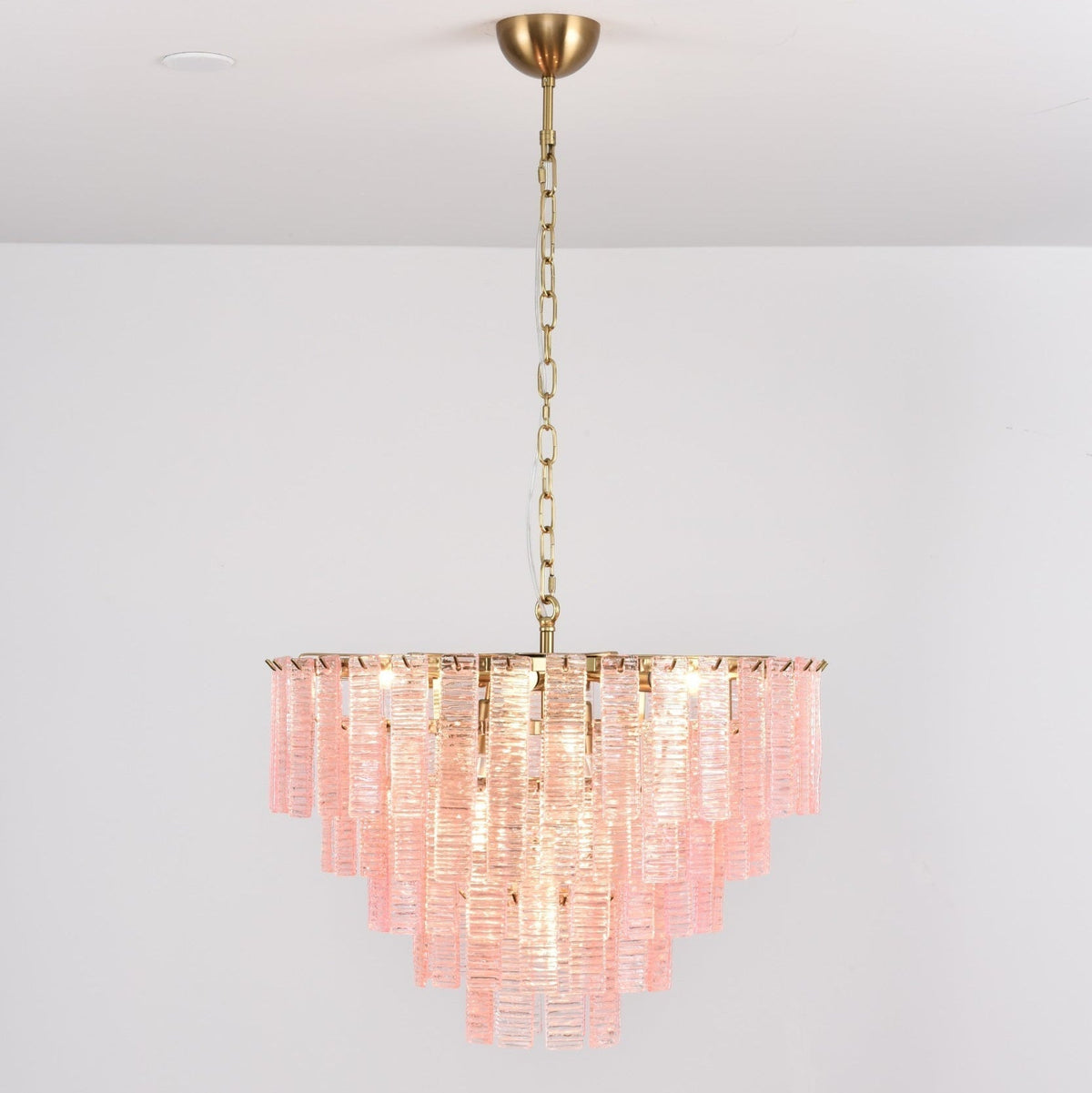 Nivoria Lustre Rose Murano Verre Superposé Vintage Luxe