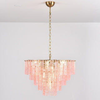 Aurora Lustre Rose Murano Verre Superposé Vintage Luxe