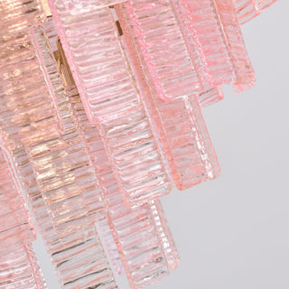 Aurora Lustre Rose Murano Verre Superposé Vintage Luxe