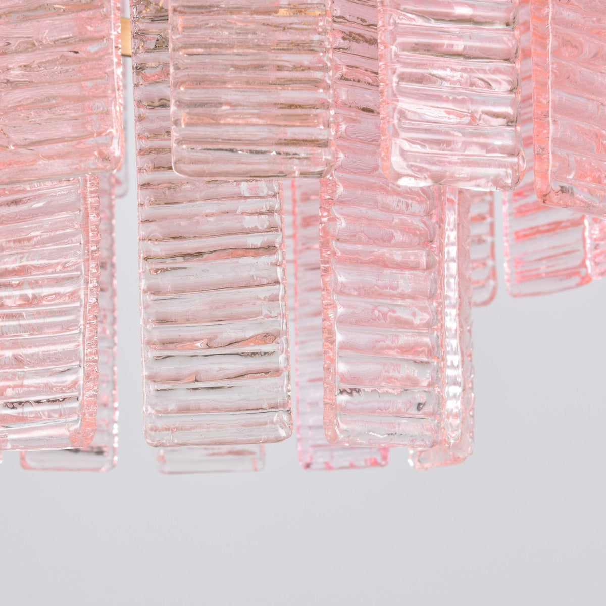 Nivoria Lustre Rose Murano Verre Superposé Vintage Luxe