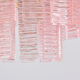 Aurora Lustre Rose Murano Verre Superposé Vintage Luxe