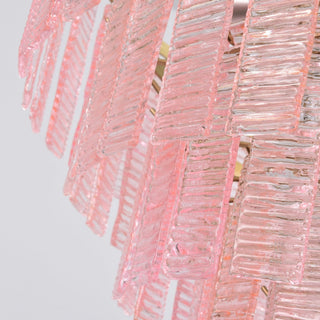 Aurora Lustre Rose Murano Verre Superposé Vintage Luxe