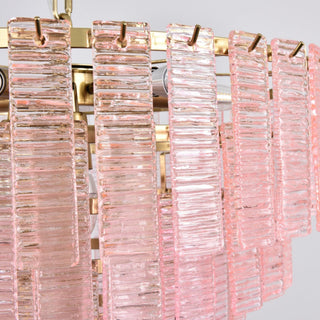 Aurora Lustre Rose Murano Verre Superposé Vintage Luxe