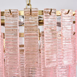 Aurora Lustre Rose Murano Verre Superposé Vintage Luxe