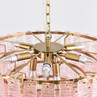Aurora Lustre Rose Murano Verre Superposé Vintage Luxe