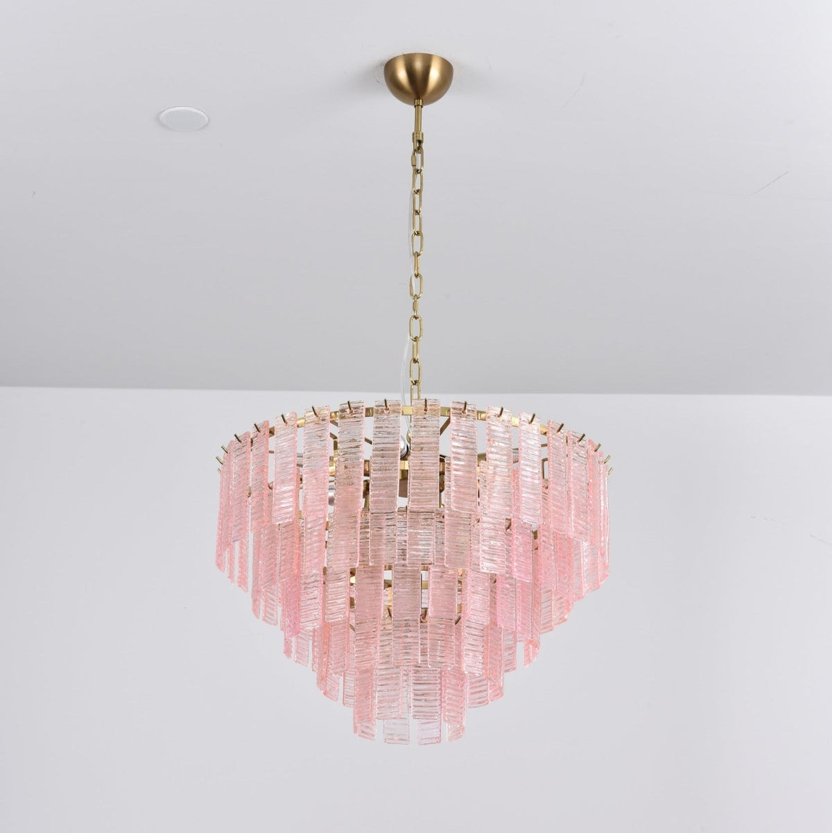 Nivoria Lustre Rose Murano Verre Superposé Vintage Luxe