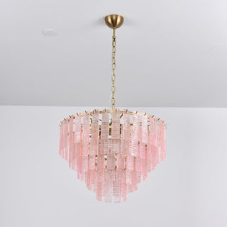 Aurora Lustre Rose Murano Verre Superposé Vintage Luxe