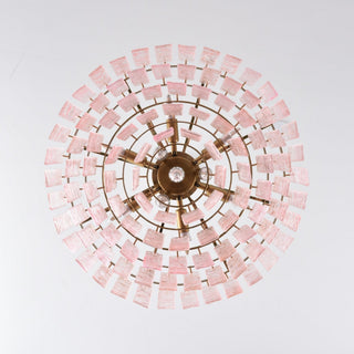 Aurora Lustre Rose Murano Verre Superposé Vintage Luxe