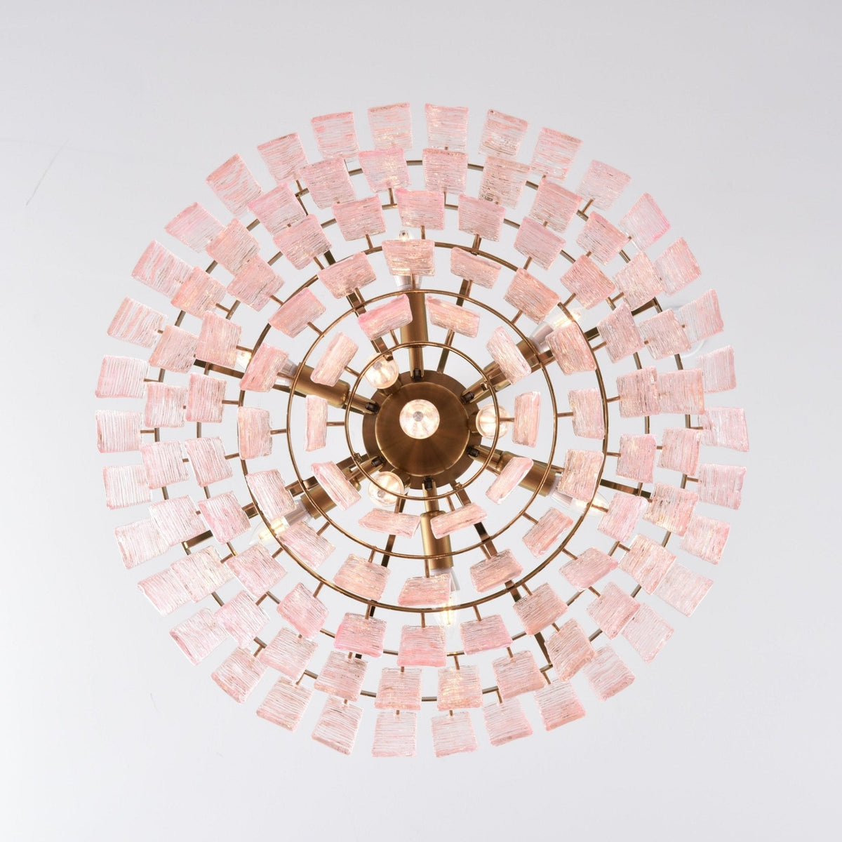 Nivoria Lustre Rose Murano Verre Superposé Vintage Luxe