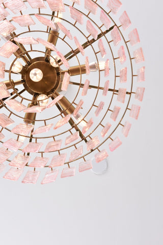 Aurora Lustre Rose Murano Verre Superposé Vintage Luxe