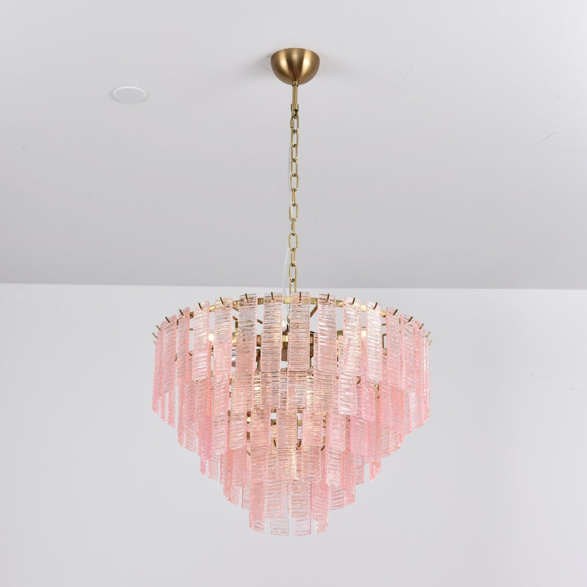 Nivoria Lustre Rose Murano Verre Superposé Vintage Luxe