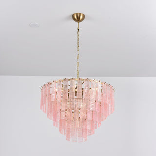 Aurora Lustre Rose Murano Verre Superposé Vintage Luxe