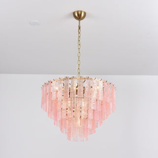 Aurora Lustre Rose Murano Verre Superposé Vintage Luxe