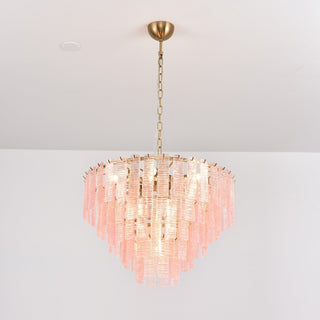 Aurora Lustre Rose Murano Verre Superposé Vintage Luxe