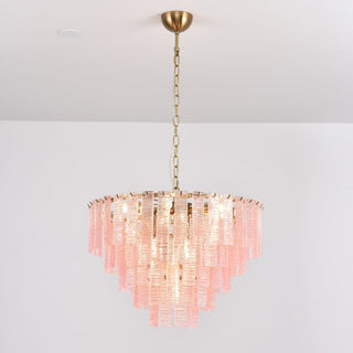 Aurora Lustre Rose Murano Verre Superposé Vintage Luxe