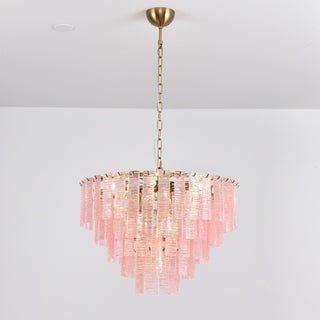 Aurora Lustre Rose Murano Verre Superposé Vintage Luxe