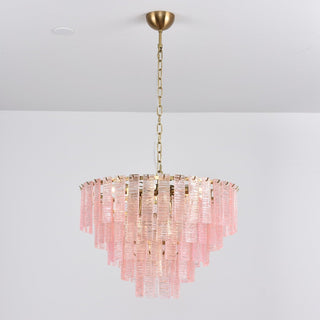 Aurora Lustre Rose Murano Verre Superposé Vintage Luxe