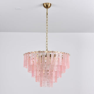 Aurora Lustre Rose Murano Verre Superposé Vintage Luxe